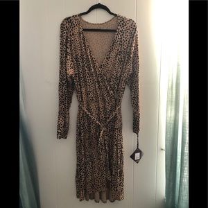 Animal print wrap dress